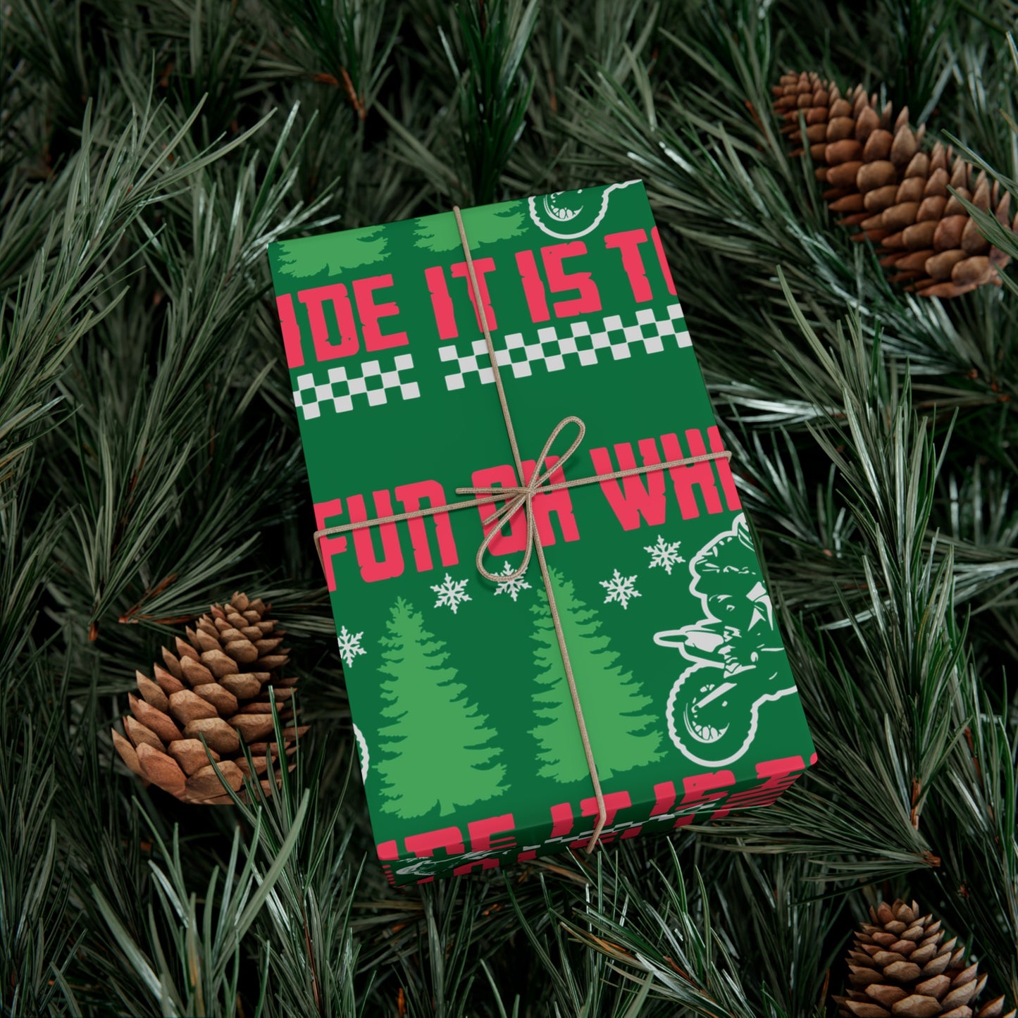 Moto Wrapping Paper, Oh What Fun it is to Ride - Gift Wrap, Christmas Paper, Holiday Wrap, Festive Packaging, Motorcycle Gift